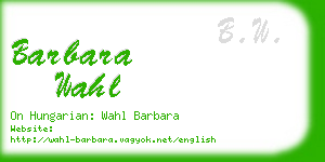 barbara wahl business card